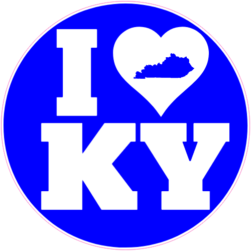 I Love KY Kentucky Circle Decal - U.S. Customer Stickers