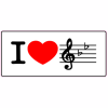 I Love Music Sticker - U.S. Custom Stickers