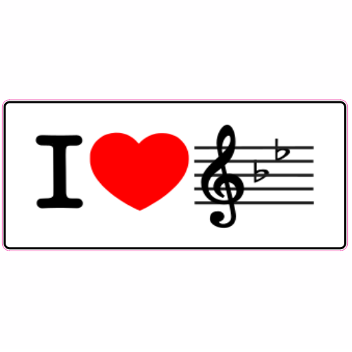 I Love Music Sticker - U.S. Custom Stickers