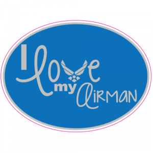 I Love My Airman Oval Sticker - U.S. Custom Stickers