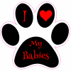 I Love My Babies Paw Sticker - U.S. Custom Stickers