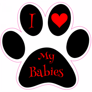 I Love My Babies Paw Sticker - U.S. Custom Stickers
