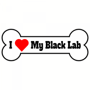 I Love My Black Lab Dog Bone Decal - U.S. Customer Stickers