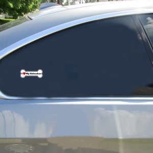 I Love My Chihuahua Bone Sticker - Car Decals - U.S. Custom Stickers