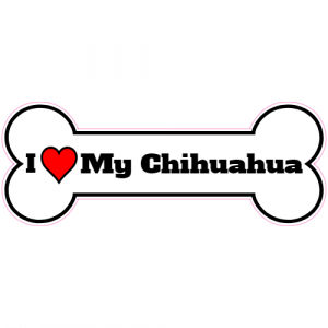 I Love My Chihuahua Bone Decal - U.S. Customer Stickers