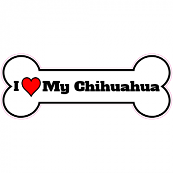 I Love My Chihuahua Bone Decal - U.S. Customer Stickers