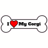 I Love My Corgi Dog Bone Decal - U.S. Customer Stickers
