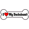 I Love My Dachshund Dog Bone Decal - U.S. Customer Stickers