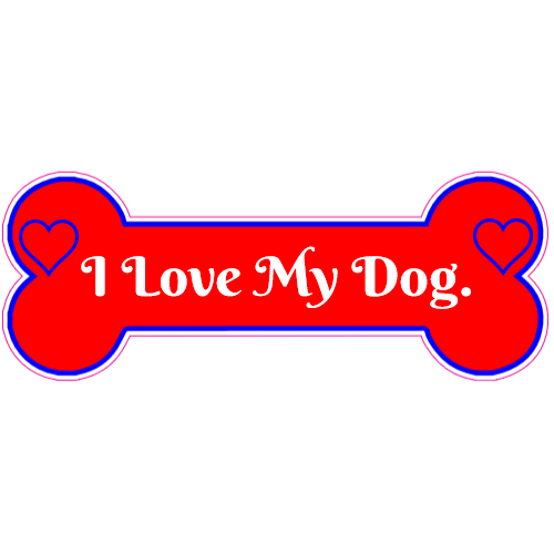 I Love My Dog Bone Sticker - U.S. Custom Stickers