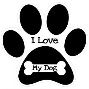 I Love My Dog Paw Print Sticker - U.S. Custom Stickers