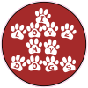 I Love My Dogs Paw Circle Decal - U.S. Customer Stickers