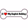 I Love My English Bulldog Bone Sticker - U.S. Custom Stickers