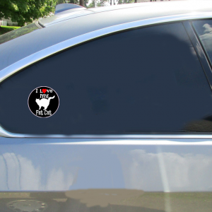I Love My Fat Cat Circle Sticker - Car Decals - U.S. Custom Stickers