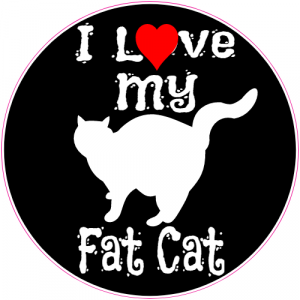 I Love My Fat Cat Circle Decal - U.S. Customer Stickers