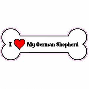 I Love My German Shepherd Bone Sticker - U.S. Custom Stickers