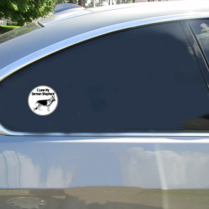 I Love My German Shepherd Circle Sticker - Car Decals - U.S. Custom Stickers