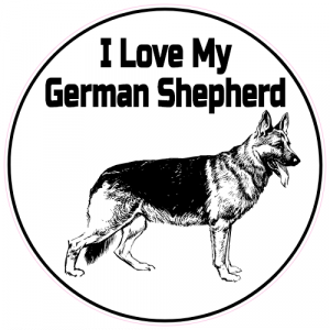 I Love My German Shepherd Circle Decal - U.S. Customer Stickers