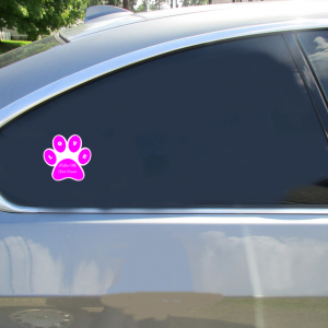 I Love My Good Friend Pink Paw Decal - Car Decals - U.S. Custom Stickers