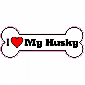I Love My Husky Dog Bone Decal - U.S. Customer Stickers