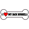 I Love My Jack Russell Dog Bone Decal - U.S. Customer Stickers