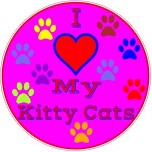 I Love My Kitty Cats Paw Print Circle Decal - U.S. Custom Stickers