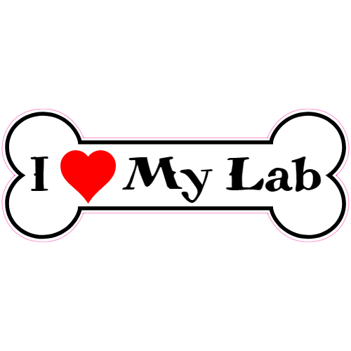 I Love My Lab Dog Bone Decal - U.S. Customer Stickers