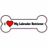 I Love My Labrador Retriever Bone Decal - U.S. Customer Stickers