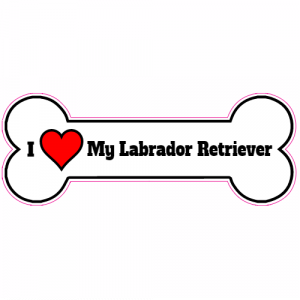 I Love My Labrador Retriever Bone Decal - U.S. Customer Stickers