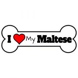 I Love My Maltese Dog Bone Decal - U.S. Customer Stickers