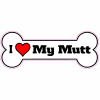 I Love My Mutt Bone Decal - U.S. Customer Stickers