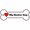 I Love My Shelter Dog Bone Decal - U.S. Customer Stickers