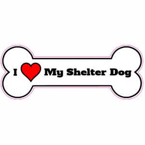I Love My Shelter Dog Bone Decal - U.S. Customer Stickers