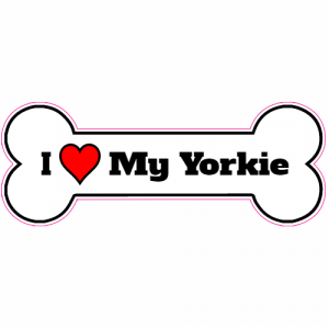 I Love My Yorkie Bone Decal - U.S. Customer Stickers