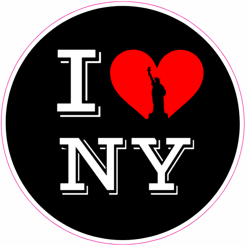 I Love NY vinyl sticker decal New York State car laptop 