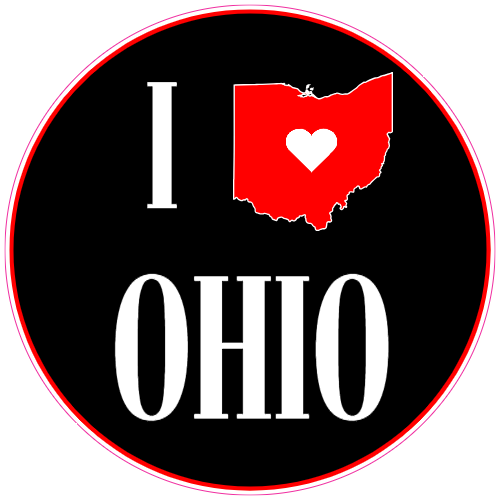 I Love Ohio State Sticker - U.S. Custom Stickers