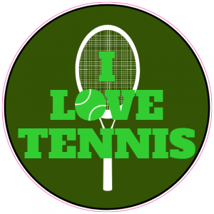 I Love Tennis Circle Decal - U.S. Customer Stickers