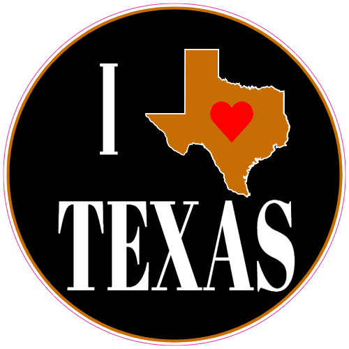 I Love Texas State Sticker - U.S. Custom Stickers