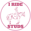 I Ride Studs Equestrian Circle Sticker - U.S. Custom Stickers