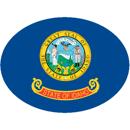 Idaho State Flag Oval Decal - U.S. Customer Stickers