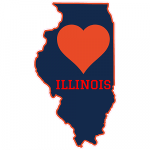 Illinois Heart State Shaped Decal - U.S. Customer Stickers