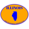 Illinois State Motto Blue Oval Decal - U.S. Custom Stickers
