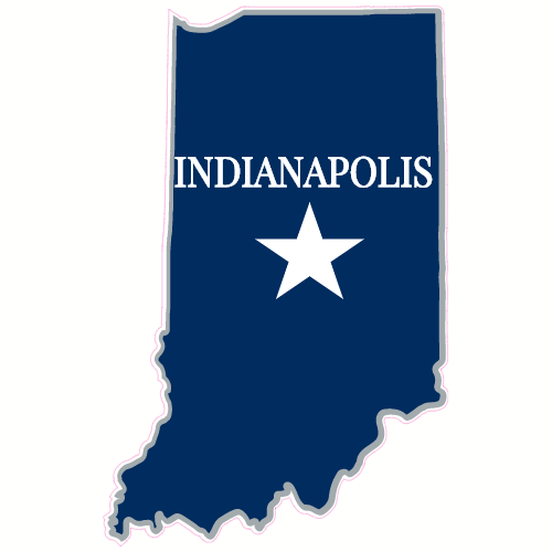 Indianapolis Indiana State Shaped Decal - U.S. Customer Stickers