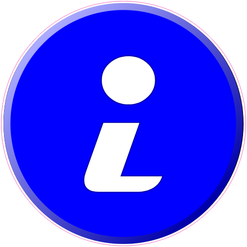 Information Icon Circle Decal - U.S. Customer Stickers