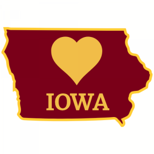 Iowa Heart State Shaped Sticker - U.S. Custom Stickers