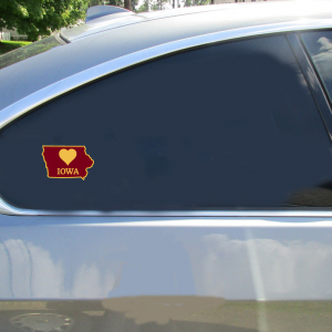 Iowa Heart State Shaped Sticker - Car Decals - U.S. Custom Stickers