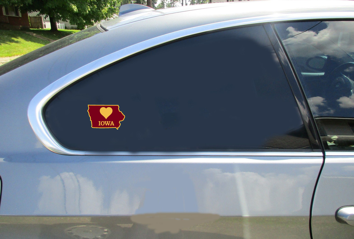 Iowa Heart State Shaped Sticker - Car Decals - U.S. Custom Stickers