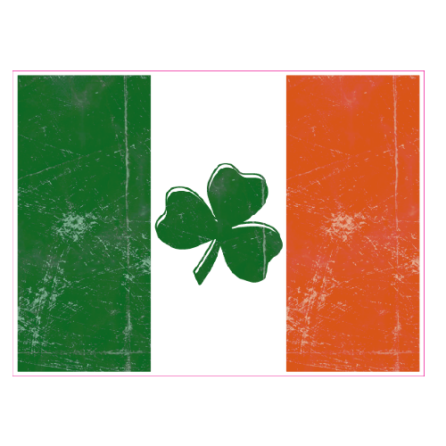 SET of 4 x road or house name A6 = 148mm X 105mm IRELAND A6 4 Pack new ROUNDED EDGES design IRISH FLAG Personalised wheelie bin stickers printed with your street 