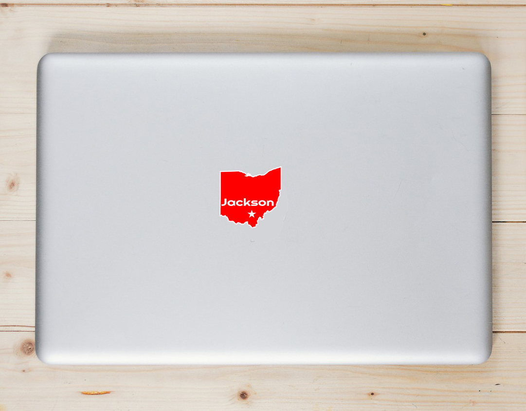 Jackson Ohio State Shaped Sticker - Laptop Decal - U.S. Custom Stickers
