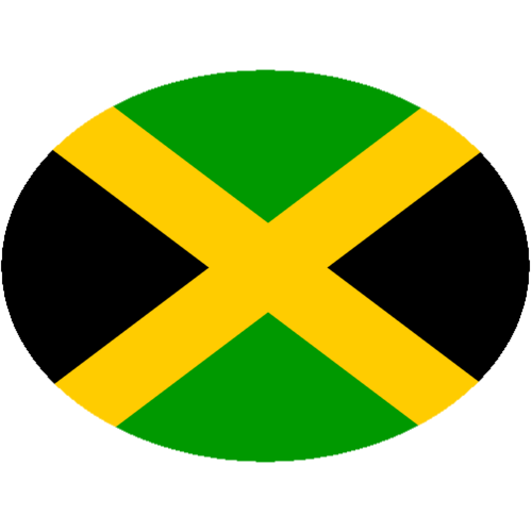Custom Jamaica Flag Oval Decal Sticker Printing