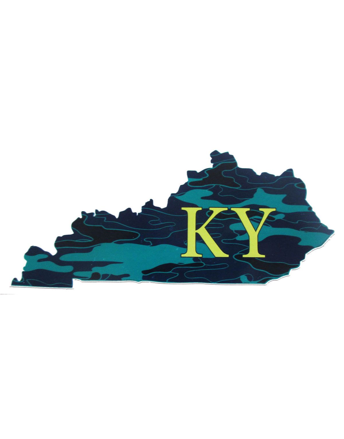Kentucky KY Camouflage State Sticker - U.S. Custom Stickers